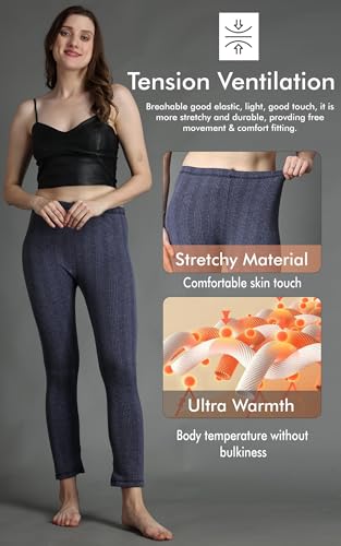 Image of Wearslim Women's Cotton Thermal Underwear Set, Thermal Sleeveless Camisole and Pant Set, Round Neck Tank Tops & Bottom Soft Warmer