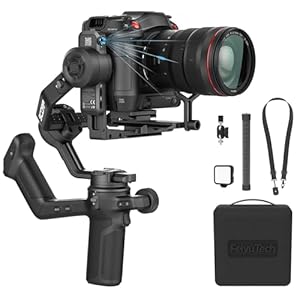FeiyuTech SCORP 3 Kit camera gimbal – 3,5 kg draagvermogen, AI-tracking, 14 uur looptijd, remote greep, bluetooth-opnameknop, professionele stabilisator met opbergkoffer, voor Sony/Canon/Nikon