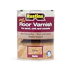 Rustins Floor Varnish Satin 5ltr- Fast-Drying Floor Protection for Interior Wood – Easy Application with Tough, Long-Lasting Clear Finish
