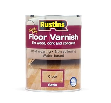 Rustins Floor Varnish Satin 5ltr- Fast-Drying Floor Protection for Interior Wood – Easy Application with Tough, Long-Lasting Clear Finish