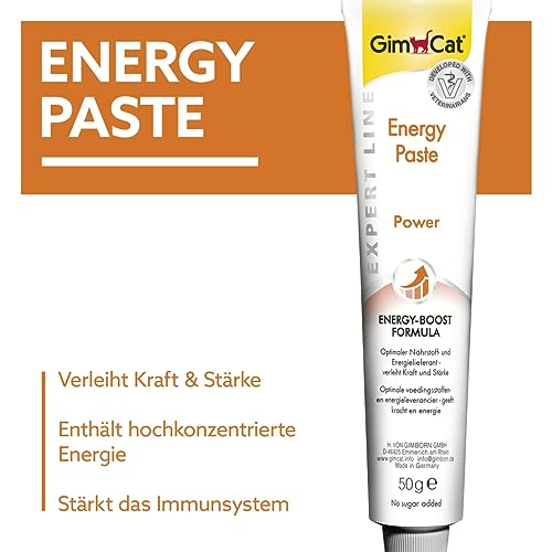 GimCat EXPERT LINE Energy Paste - Funktionaler Katzensnack als optimaler Nährstoff- und Energielieferant - 1 Tube (1 x 50 g)