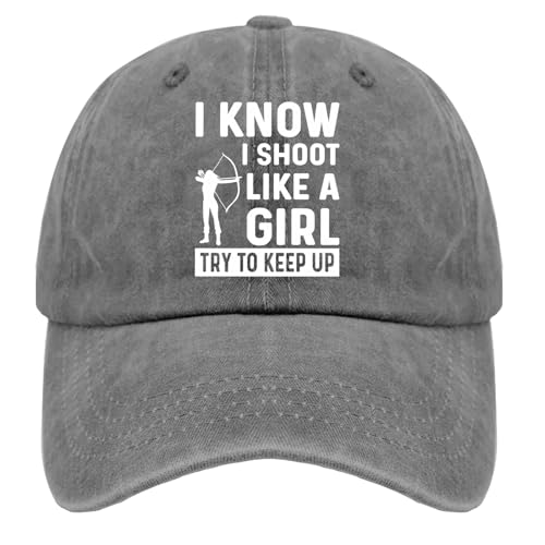I Know I Shoot Like A Girl Try to Keep Up Cap Hat Golf Hats Men Gifts for Boyfriends Cool Caps