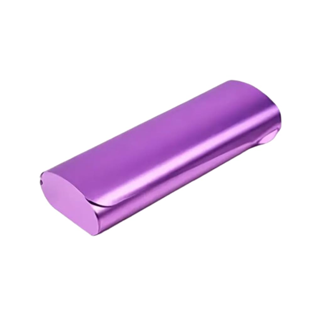 Boolavard Unisex Purple Slim Aluminium Glasses Case | Lightweight Eyeglasses Case | Spectacles Protection Case | Aluminium Outer Shell | Snap Lock For Women Men (Purple)