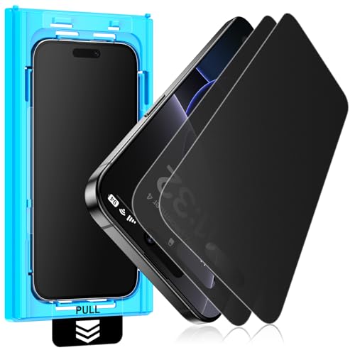 Mothca 2 Pack Matte Privacy Screen Protector for iPhone 15 Pro Max 6.7-inch [Auto Fit Box Dust-Free] Anti Spy Anti-Glare Anti-Fingerprint Full Coverage Tempered Glass Smooth as Silk Case Friendly