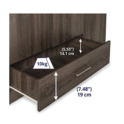 Image of Wakefit Wardrobe | 1 Year Warranty | Engineered Wood Almirah, Cupboard for Clothes Storage | 4 Door, 1 Drawer, 2 Hanging Space | Cashmere - Napa Oak