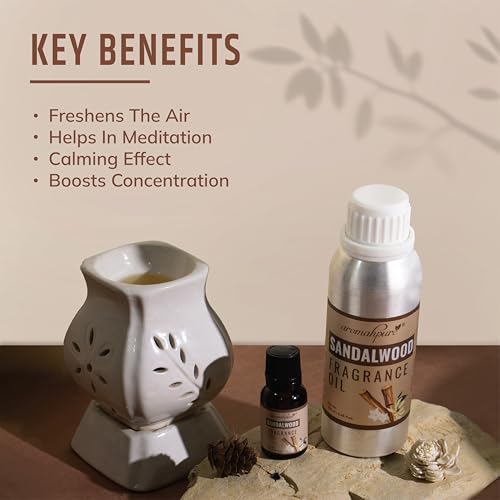 Image of Aromahpure Sandalwood Aroma Oil | 250ml Undiluted & Natural | Long-Lasting Scent for Aromatherapy, Candle & Soap Making, Diffusers, Room Freshener, Humidifier, Bathroom Revitalizer & Home Essentials