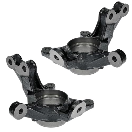Image of Detroit Axle - 8pc Front Steering Knuckles Kit for 2009-2019 Toyota Corolla 2009-2013 Matrix, 2 Steering Knuckles 2 Press Wheel Bearings 4 Inner Outer Tie Rod Driver and Passenger Side Replacement