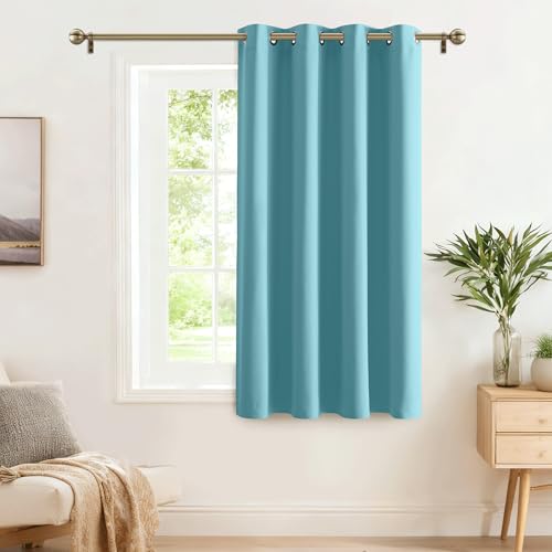PONY DANCE Rideaux Isolant Thermique - Décoration de Fenêtre Draperies à Oeillets Isolation Lumiere Bruits pour Maison Chambre, Largeur 140 x Hauteur 180cm,...