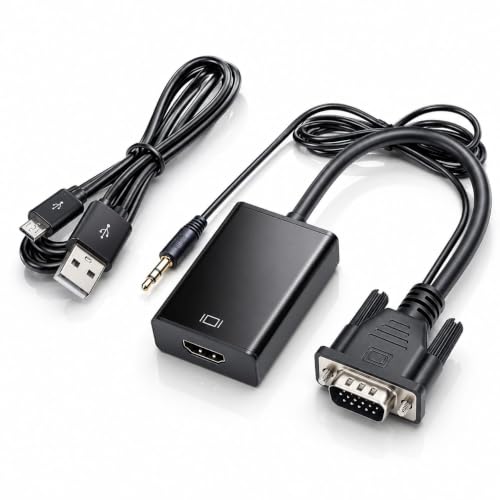 Image of FORIDA VGA to HDMI Adapter with USB and Audio, VGA to HDMI Converter for Laptop /PC to HDTV HDMI Connector (Support VGA to HDMI only)