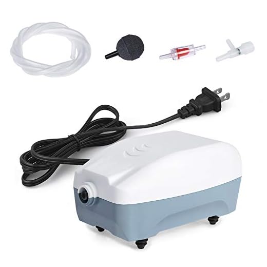 HITOP 2W Single Outlet Aquarium Air Pump, 25GPH Fish Tank Aerator with Accessories, Quiet Oxygen Pump for Small Tank up to 15gallon