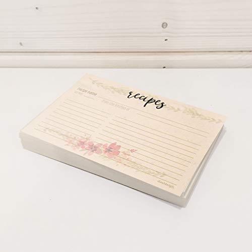 Vintage Floral Recipe Card Set From Dashleigh, 48 Cards, 4X6 Inches, Water-Resistant #TOP3