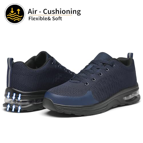 Image of LUPWEE Steel Toe Shoes for Men Women, Slip Resistant Safety Work Shoes Puncture Proof Comfortable Indestructible Sneakers with Specialized Work Insole for Industry Construction Warehouse