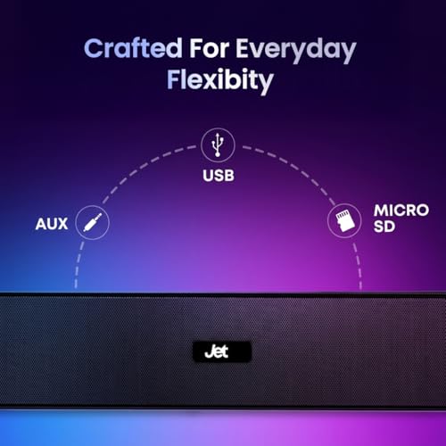 Image of Jet SkyBar 313 20W Portable Bluetooth Speaker | BT 6.0 Dual Mode | ENC for Clear Calls | Type-C Fast Charging | Compact Sound Speaker for Home, Office & Travel