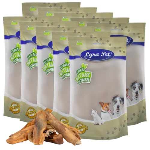 Lyra Pet® 10 kg Rinderkopfhaut 10000 g Goldbraun Kaustreifen Kausnack Leckerli Hundefutter