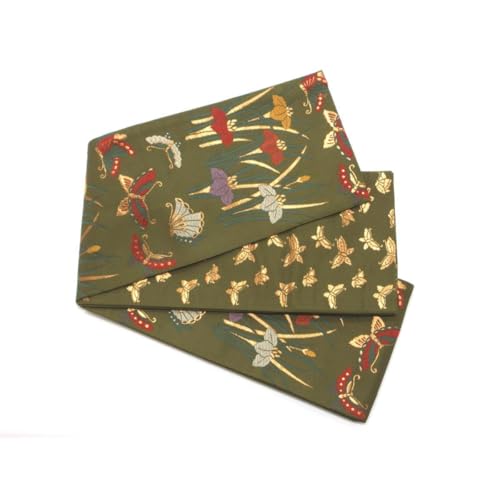 【極美品】「白山工房謹製」石川県指定無形文化財 本場牛首紬 天鵞絨色（深緑色） 極美品】「白山工房謹製」石川県指定無形文化財 本場牛首紬 天鵞絨色