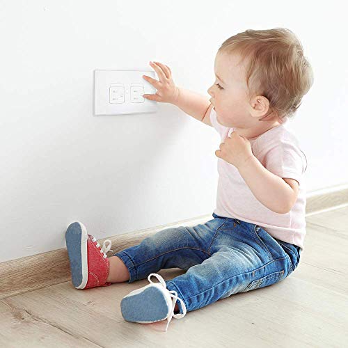 Child Safety Electrical Outlet Covers for Baby Proofing - Best Childproofing Self Closing BPA Free Wall Socket Plate, Better Than Plugs (Set of 6, White) - Thumbnail 5