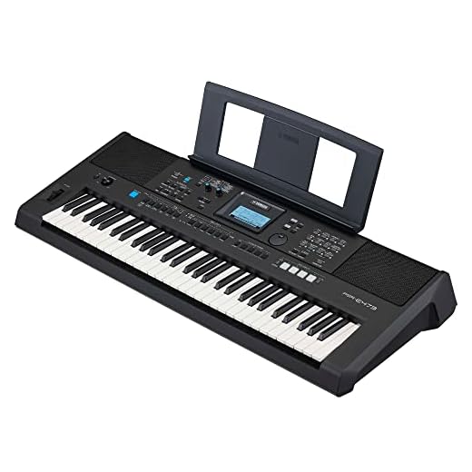 YAMAHA PSR-E473,61 KEYS PORTABLE KEYBOARD WITH POWER ADAPTOR, Black