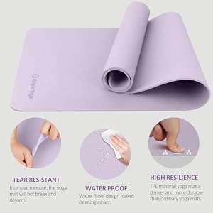 Gruper Yoga Mat Non Slip, Anti-Tear Workout Mat with Carrying Strap and Bag — photo 3 of 6