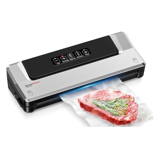 Bonsenkitchen Envasadora al Vacío 4 en 1 para Uso Doméstico y Comercial, Máquina Selladora al Vacio Alimentos Secos y Húmedos, Incluye 10 Bolsas de vacío de Grado alimenticio de 20 x 300 cm