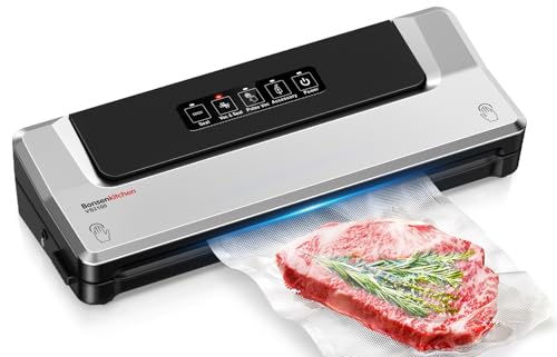 Bonsenkitchen Envasadora al Vacío 4 en 1 para Uso Doméstico y Comercial, Maquina al Vacio de Alimentos, Incluyendo 5 Bolsas, VS2100