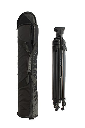 Image of Professional Video Tripod ST-650, 65mm Bowl, 62 inch Height, with 2 Quick Release Plates, Fluid Head and Travel Bag