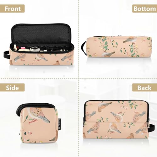 Organizador 2 en 1 para herramientas de cabello con diseño de Pájaros, Flores y Durazno, con tapete resistente al calor removible, impermeable y portátil para planchas, alisadores y rizadores, para viaje miniatura 5