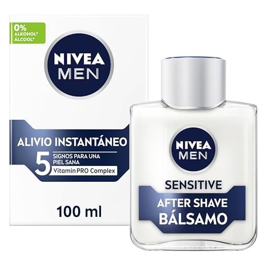 NIVEA MEN Sensitive Bálsamo After Shave (1 x 100 ml), para el cuidado de la piel sensible, bálsamo anti irritaciones con 0% alcohol para calmar la piel al instante