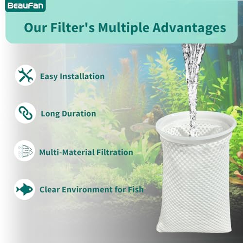 Image of 7 Inch 20 Pack 150 Micron Honeycomb Filter Socks for Fish Tank, Aquarium Filter Sock 3D Honeycomb Design Filter Sock, Aquarium Filter Bags for Saltwater