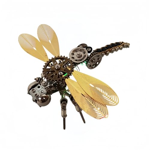 3Dメタルパズルキット 大人向け タツノオトシゴ | 高難易度の金属組み立て模型 | DIY機械式ジグソーパズル | アート&クラフトデコレーション | プ3Dオーナメント付き (メカニカルトンボ)