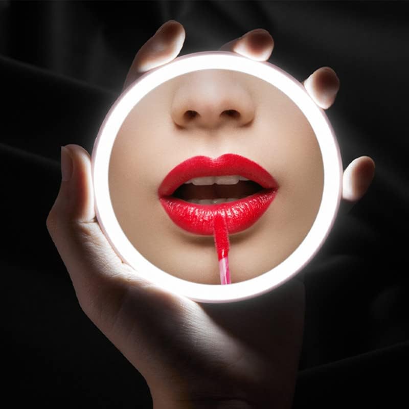 OMIRO Compact Makeup Mirror with Lights, LED Mirror for Travel and Purse, Women Gift, Birthday Gift(Pink)