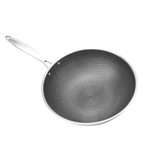 Wok de acero inoxidable con superficie antiadherente panal