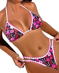 Black and Pink Thong Bikini Sets