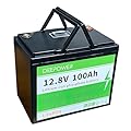 Zylvro 12V 100Ah LiFePO4 Deep Cycle Lithium Battery, Grade-A Cells, Group 24, Built-in 100A BMS, M8 Terminal, Perfect for Home Energy Storage 4P4S, RV, Solar System, Marina etc.