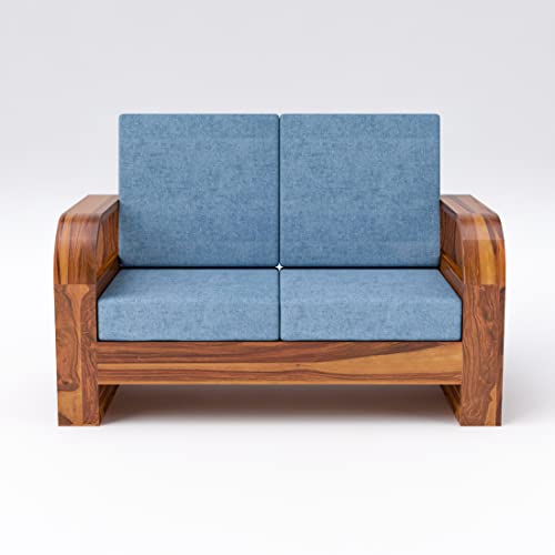 Image of Douceur Furnitures Solid Sheesham Wood 2 Seater Sofas | Two Seater Sofa for Living Room, Cafe, Office | (Design-6)