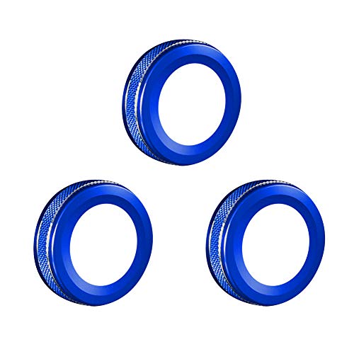 3 piezas Anillo Perilla De Aire Acondicionado,Botón de volumen de radio Cubiertas Decoración perilla volumen aire acondicionado de coche Compatible con Mercede A/B/E/Class/GLK/GLA/CLA/GLE/ML/GL
