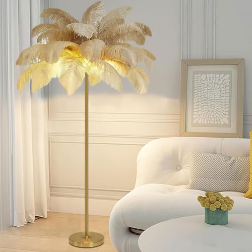 Lampara de pie esquinera nordica dorada para iluminar espacios oscuros