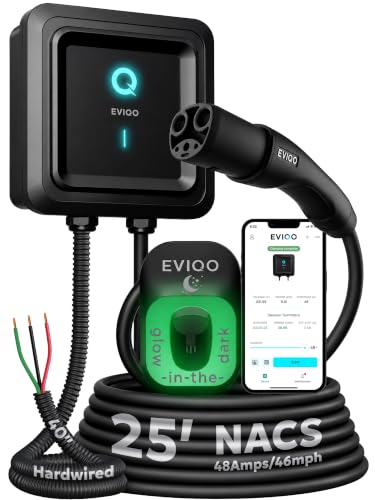 EVIQO NACS Charger for Tesla 48 Amp 240V Hardwired Level 2 EV Charger - Wall EV Charger Level 2,...