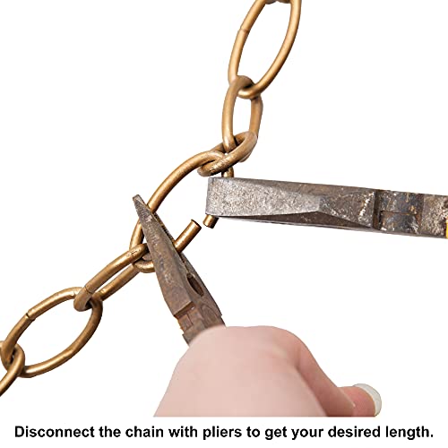 Optimant Lighting Antique Gold Lighting Chain, 20 Feet Metal Chandelier Chain Extension, Heavy Duty Pendant Chandelier Lighting Fixture Extra Chain with Connection Locks for Hanging Light - Image 5