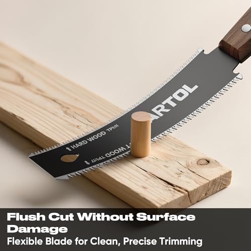 Image of GARTOL Hand Saw for Wood Cutting, 2-Piece Japanese Pull Saw with 6-Inch Flush Cut & Double-Edged SK5 Flexible Blade & Wooden Handle, Precision Woodworking Tools for DIY, Crafting, Carpentry, Trim Work