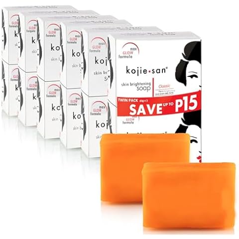 Kojie San Skin Brightening Soap - Bundle Pack - Original Kojic Acid, Dark Spot Remover Bar Soap with Coconut & Tea Tree Oil – 65g x 24 Bars Cover