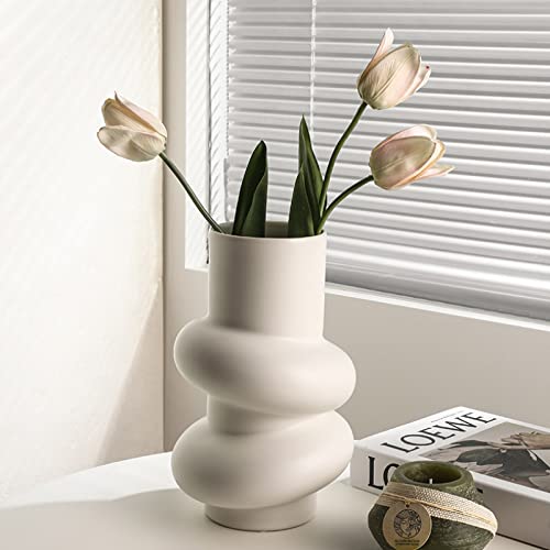 Statue vase géométrique blanc idée cadeau design pour crémaillère