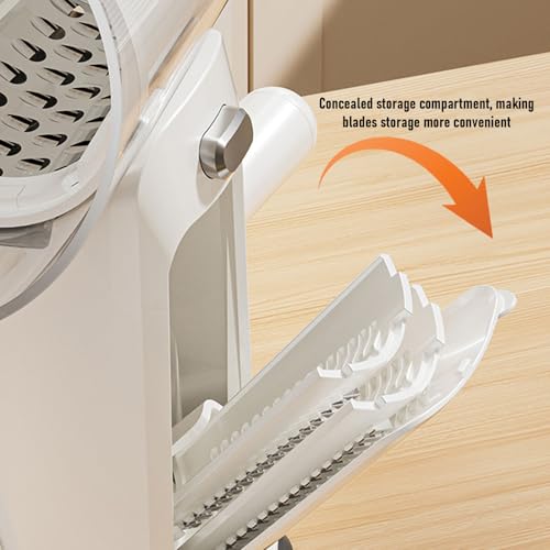Rallador Giratorio de Cocina con 5 Cuchillas y Almacenamiento miniatura 6