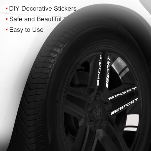 Image of 14 PCS Wheel Rim Decal Stripe Car Decal Reflective Car Decal, Car Wheel Decal for 18-21 Inch Wheels,Available on Most Models,Accessory for Rims Car(White