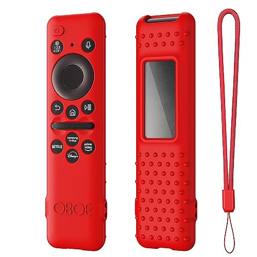 Image of OBOE Silicone Tv Remote Cover for Samsung Smart Tv Remote 2023 Open Key Case, E-Red