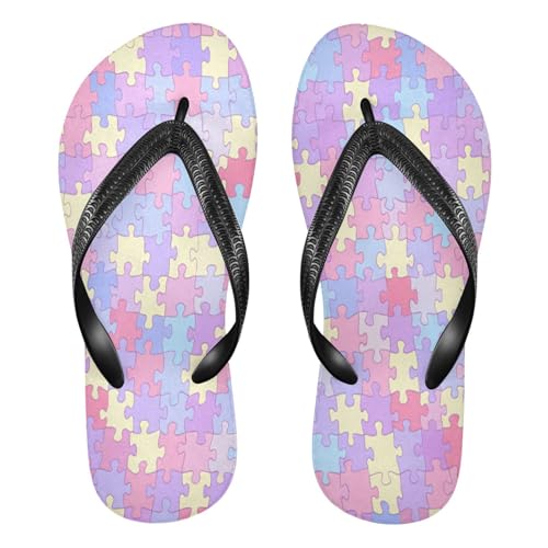 Nander Colorful Puzzle Printing Sandal Flip Flops of Men's & Women's,Beach Slippers Flip Flops Shower Shoes