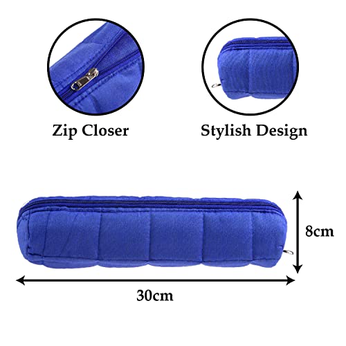 Image of Kuber Industries Single Rod Bangle Box | Polyester Watch Organizer for Small Jewellery | Travelling Bracelets Organizer with Zipper | Blue