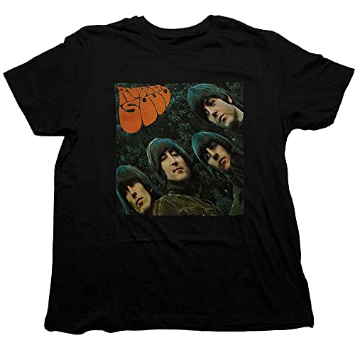 Rock Off The Beatles Rubber Soul Album Cover Officiel T-Shirt Hommes Unisexe - Les Beatles, Paul McCartney, John Lennon, RIngo Starr, George Harrison Rock Off The Beatles Rubber Soul Album Cover Officiel T-Shirt Hommes Unisexe