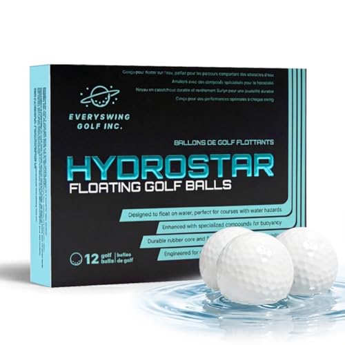 HydroStar Floating Golf Balls 12-Pack Lightweight Golf Balls for Water Hazards & Pool Practice - Golf Balls that Float in Water