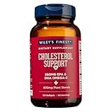 Wiley's Finest Wild Alaskan Fish Oil Cholesterol Support - Heart Health Supplement for Men and Women - 560mg Omega-3s - 120 Softgels (60 Servings)