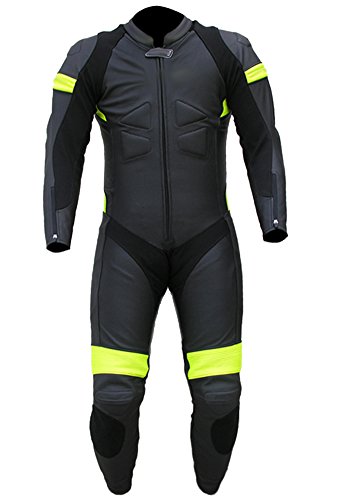 SRHides Men's Fashion Real Leather Motorcycle Suit Cow Black 4X-Large